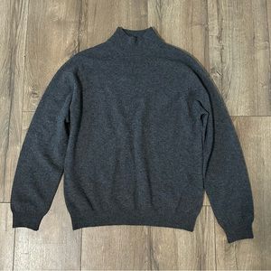 Forte Cashmere Gray Turtleneck Pullover Sweater